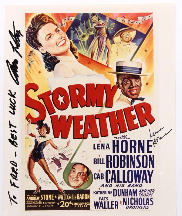 Autographed movie star photographs: (lot of 20) Associated autographed movie star photographs, including, Lena Horne, Mel Brooks, Jacqueline Bisset, Marion Ross, Gregory Hines, Etc. each photograph measures 10'' x 8''