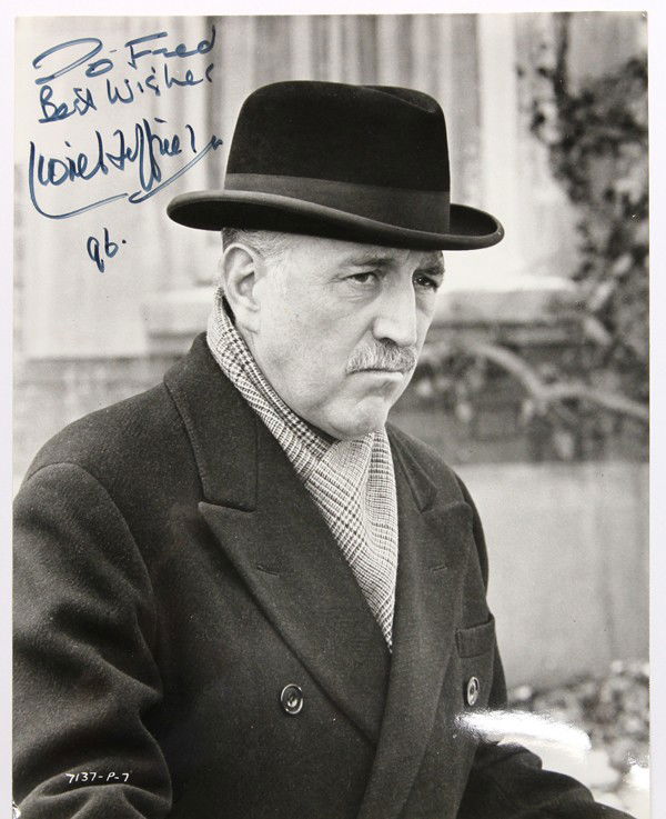 Autographed movie star photographs: (lot of 20) Associated autographed movie star photographs, including, Lionel Jeffries, Dean Jones, Van Johnson, Ben Johnson, Clifton James, Sam Jaffe, Etc. Each photograph measures 10'' x 8''