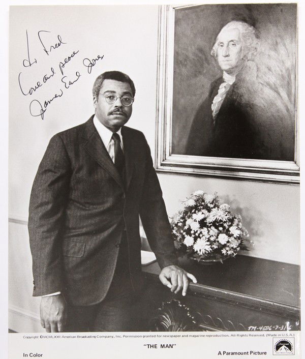 Autographed movie star photographs: (lot of 20) Associated autographed movie star photographs, including, James Earl Jones, Shirley Jones, Stepfanie Kramer, Diane Keaton, George Kennedy, Etc. Each photograph measures 10'' x 8''