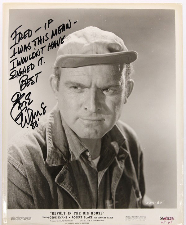 Autographed movie star photographs: (lot of 20) Associated autographed movie star photographs, including Michael Feinstein, Robert Forster, John Fiedler, Joan Fontaine, etc. each photograph measures 10'' x 8''