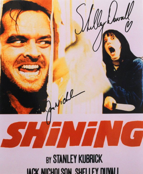 Autographs, film stills and publicity: (Lot of 10) Unframed Hollywood film stills and publicity photographs, some autographed, including Jack Nicholson, Shelley Duvall, Brion James, Joanna Cassidy among others, overall: 8''h x 10''w