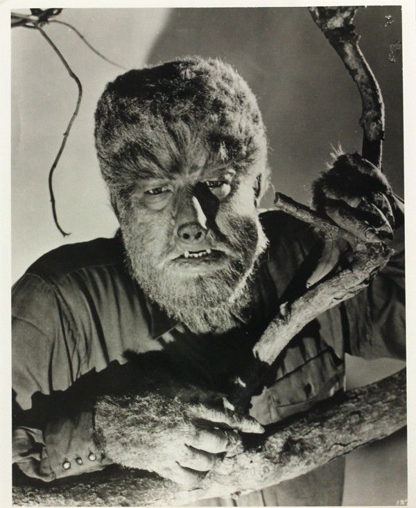 Autographs, film stills and publicity: (Lot of 6) Unframed Hollywood film stills, stamps, letter, and publicity photographs, featuring Lon Chaney, some autographed, overall: 8''h x 10''w