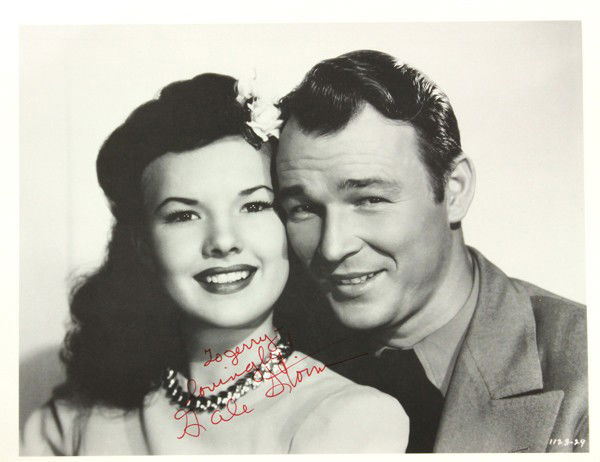 Autographs, film stills and publicity: (Lot of 9) Unframed Hollywood film stills and photographs, some autographed including Robert Taylor, Ben Johnson, Colleen Gray, Jeff Corey, Walter Reed, Lee van Cleef, Akim Tamiroff, J. Carrol Nash am