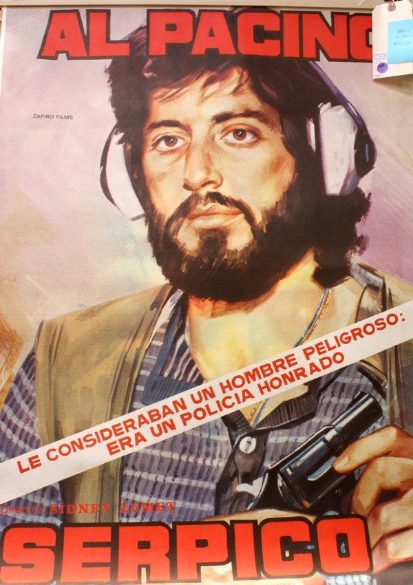 Movie Posters, Serpico & Get Carter: (Lot of 2) Unframed linen-backed movie posters, ''Serpico,'' directed by Sidney Lumet and starring Al Pacino, and ''Get Carter'', Metro Goldwyn-Mayer, starring Michael Caine, directed by Mike Hodges, 