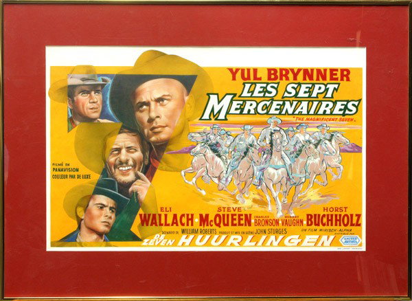 Set of 3 movie posters: (Lot of 3) Framed movie posters, ''The Tin Star,'' Paramount Pictures, starring Henry Fonda and Anthony Perkins, ''Rio Bravo,'' Warner Bros, starring John Wayne, Dean Martin and Ricky Nelson, and ''Le