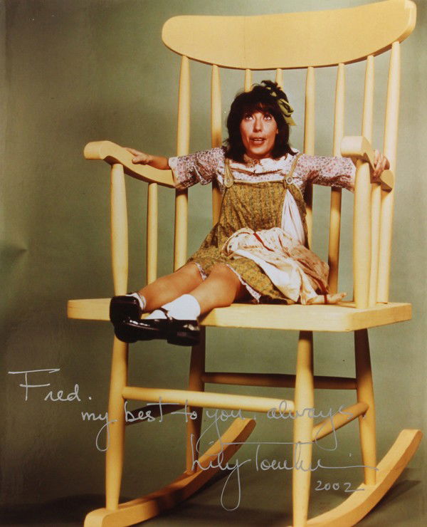 Autographed movie star photographs: (lot of 20) Associated autographed movie star photographs, including Jeffrey Tambor, Lily Tomlin, Johnny Carson, Sid Caesar, Imogene Coca, John Ritter, etc., worth inspection, each photograph measures