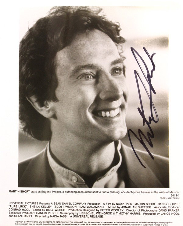 Autographed movie star photographs: (lot of 20) Associated autographed movie star photographs, including Marion Ross, Craig Stevens, Madolyn Smith Osborne, Jean Simmons, John Saxon, Martin Short, etc., each photograph measures 10'' x 8'
