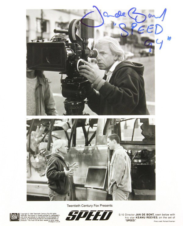 Autographed movie director photographs: (lot of 20) Associated autographed movie director photographs, including, Bertrand Tavernier, Fred Zinnemann, Mel Ferrer, Peter Yates, Mark Lester, Jan De Bont, Bruce Maluth, Terence Young, Clint East