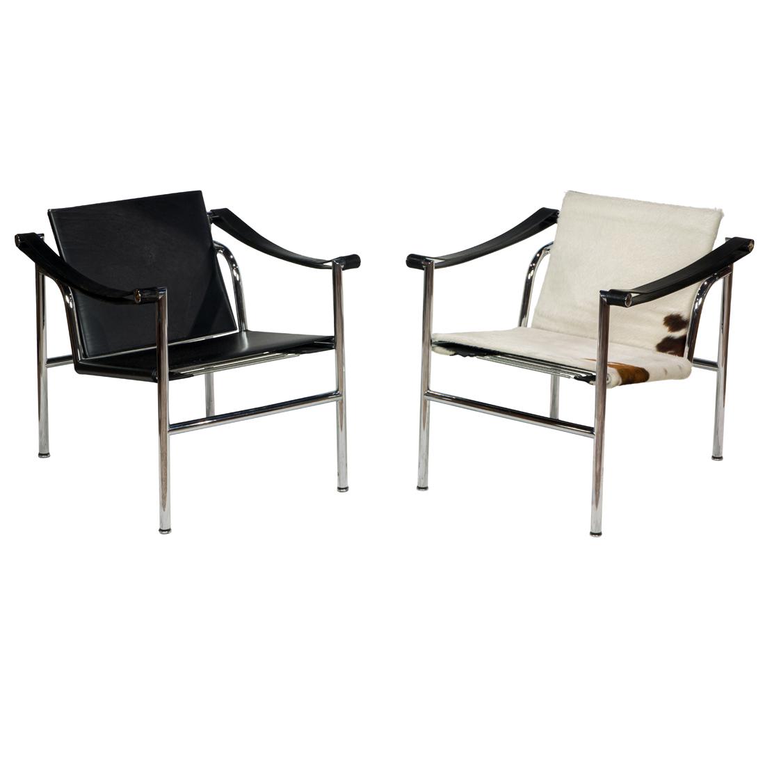 Charlotte Perriand, Pierre Jeanneret and Le Corbusier, LC1 Lounge Chairs, Suite of Two (1 of 4)