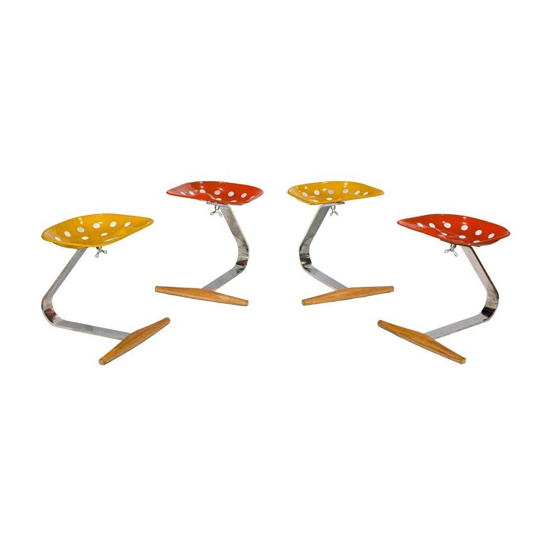 Achille and Pier Giacomo Castiglioni, Mezzadro Stools, Set of Four (1 of 5)