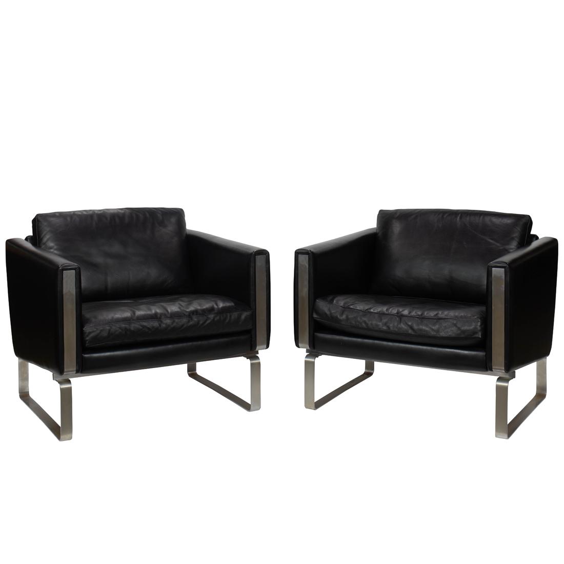 Hans Wegner, JH-101 Lounge Chairs, Pair (1 of 2)