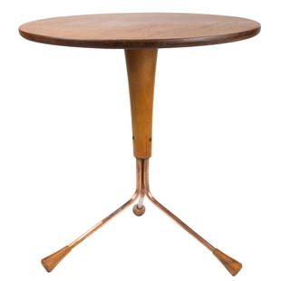 Albert Larsson, Table in a Jar: Albert Larsson, Table in a JarAlberts Mobel, Sweden, 1952-53, teak, copper, 17"h x 16.5"dia.