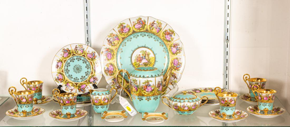 (Lot of 24) Heinrich & Co porcelain dessert service in the Dresden style (1 of 1)