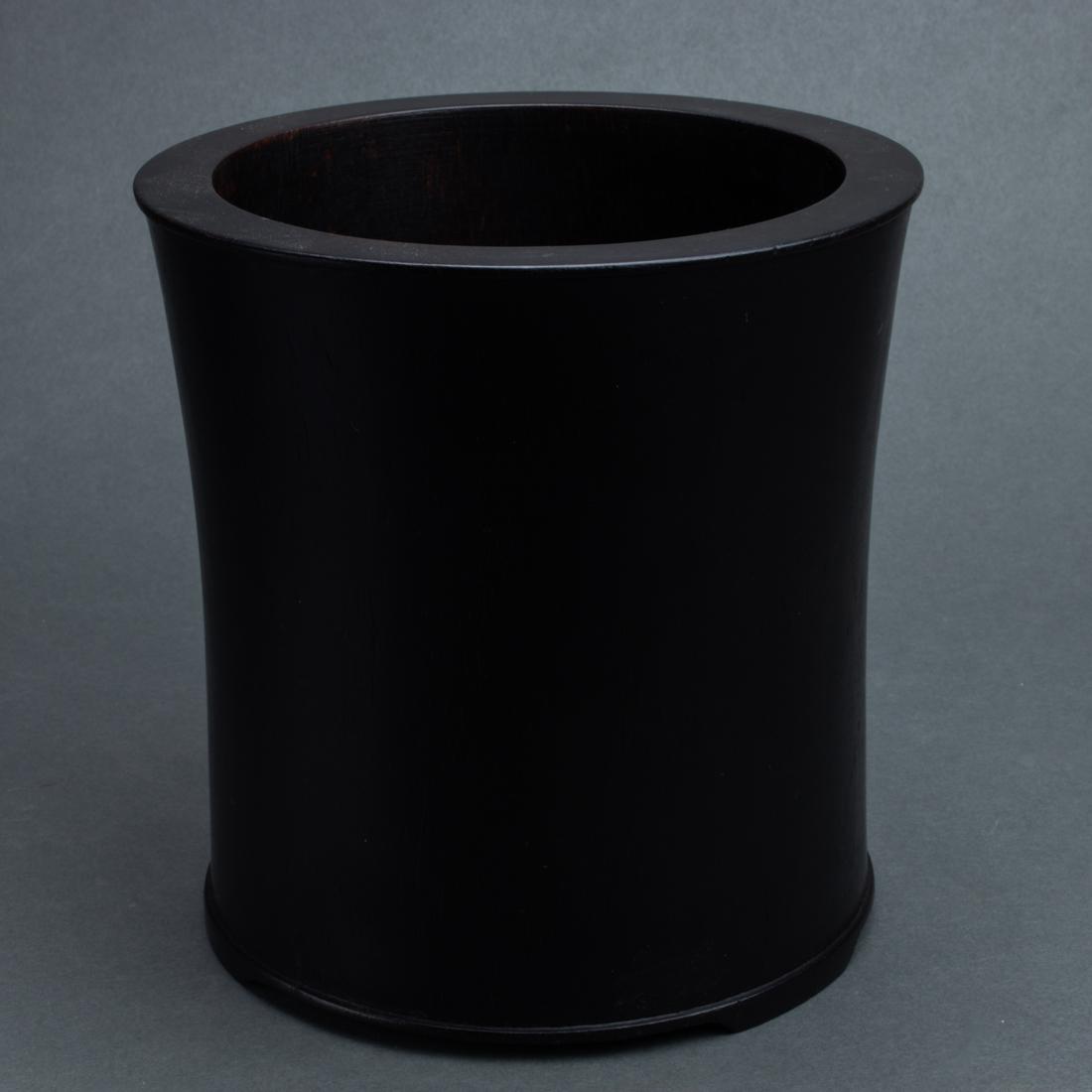 Hardwood brush pot, height 6: Hardwood brush pot, height 6.75"