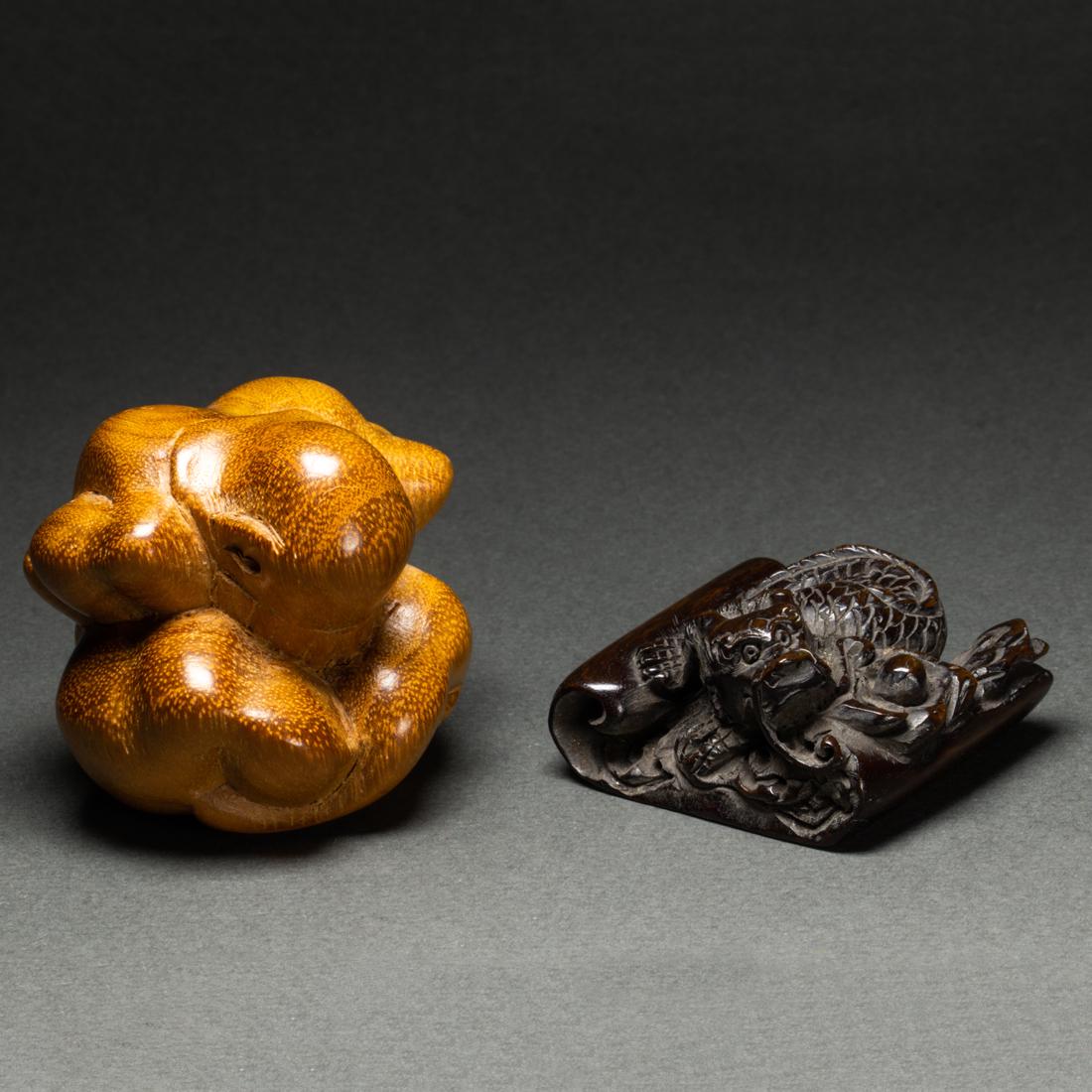Two Japanese wood netsuke (1 of 3)