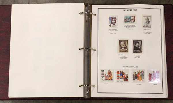 Stamp albums of Soviet Russia, etc.: (lot of 7) Stamp albums of Soviet Russia and Russia Federation 1949 to 2007, appears to be complete with souvenir sheets etc.