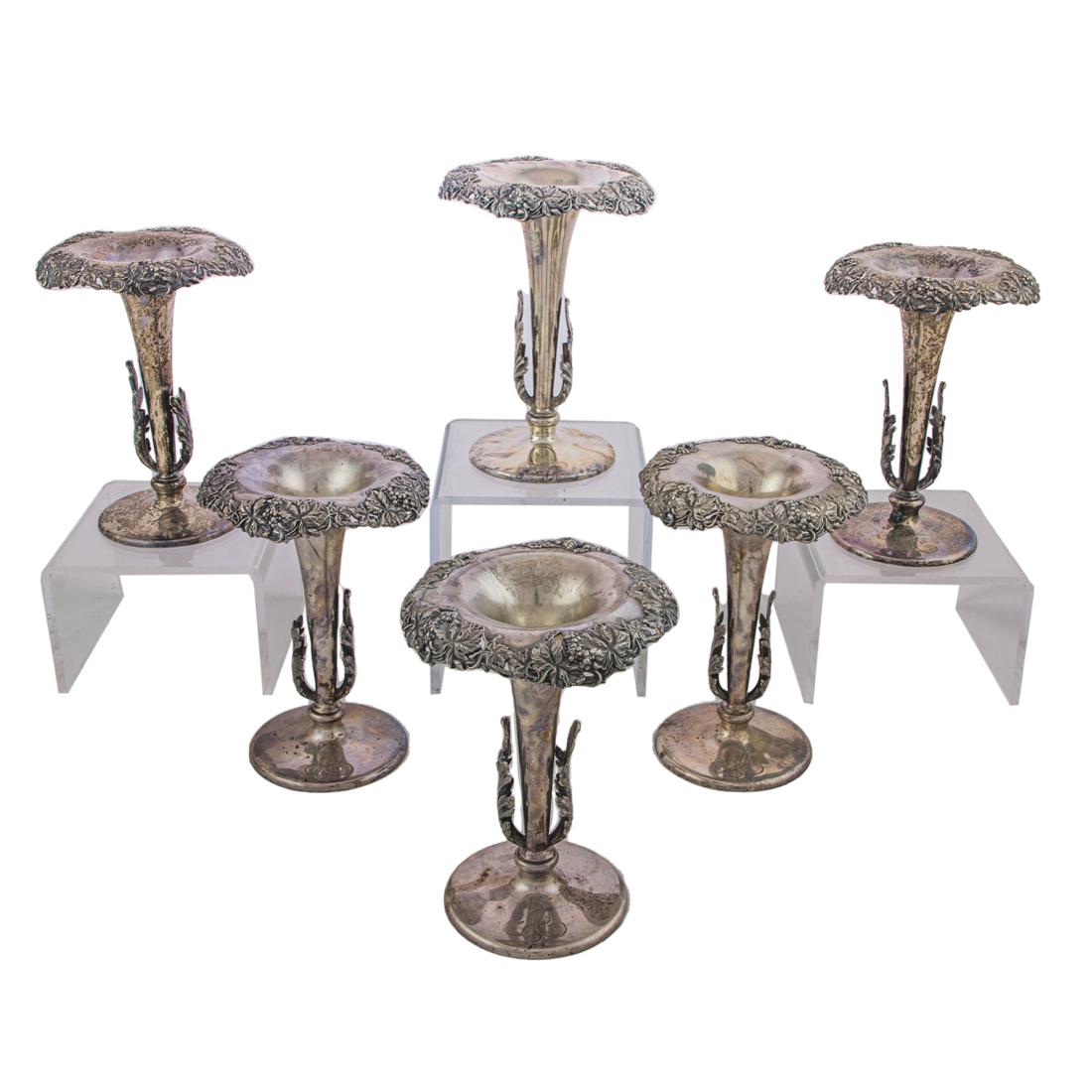 A (6 pc) Suite of Mauser sterling vases (1 of 2)