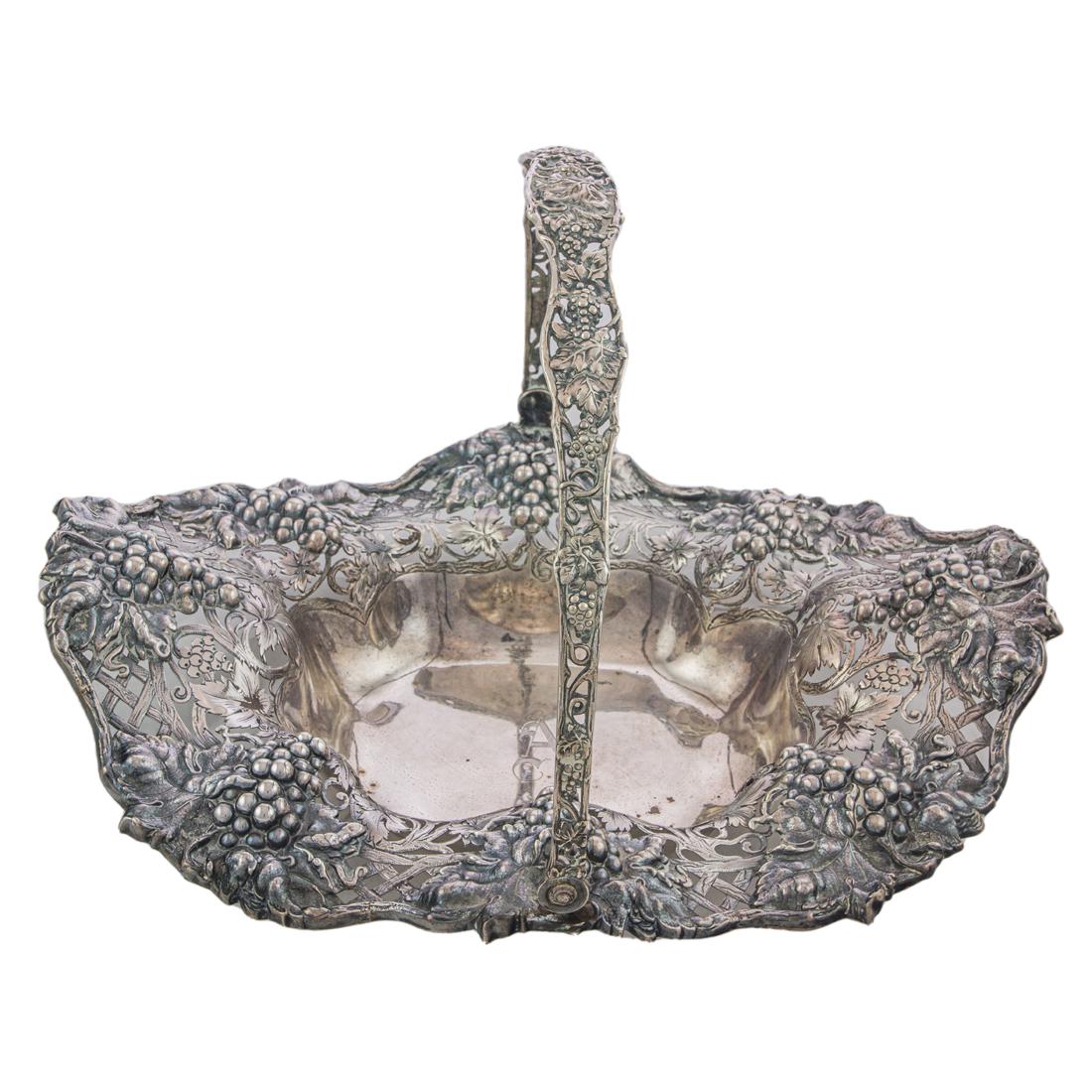A Shreve & Co. Art Nouveau sterling basket form center bowl (1 of 2)
