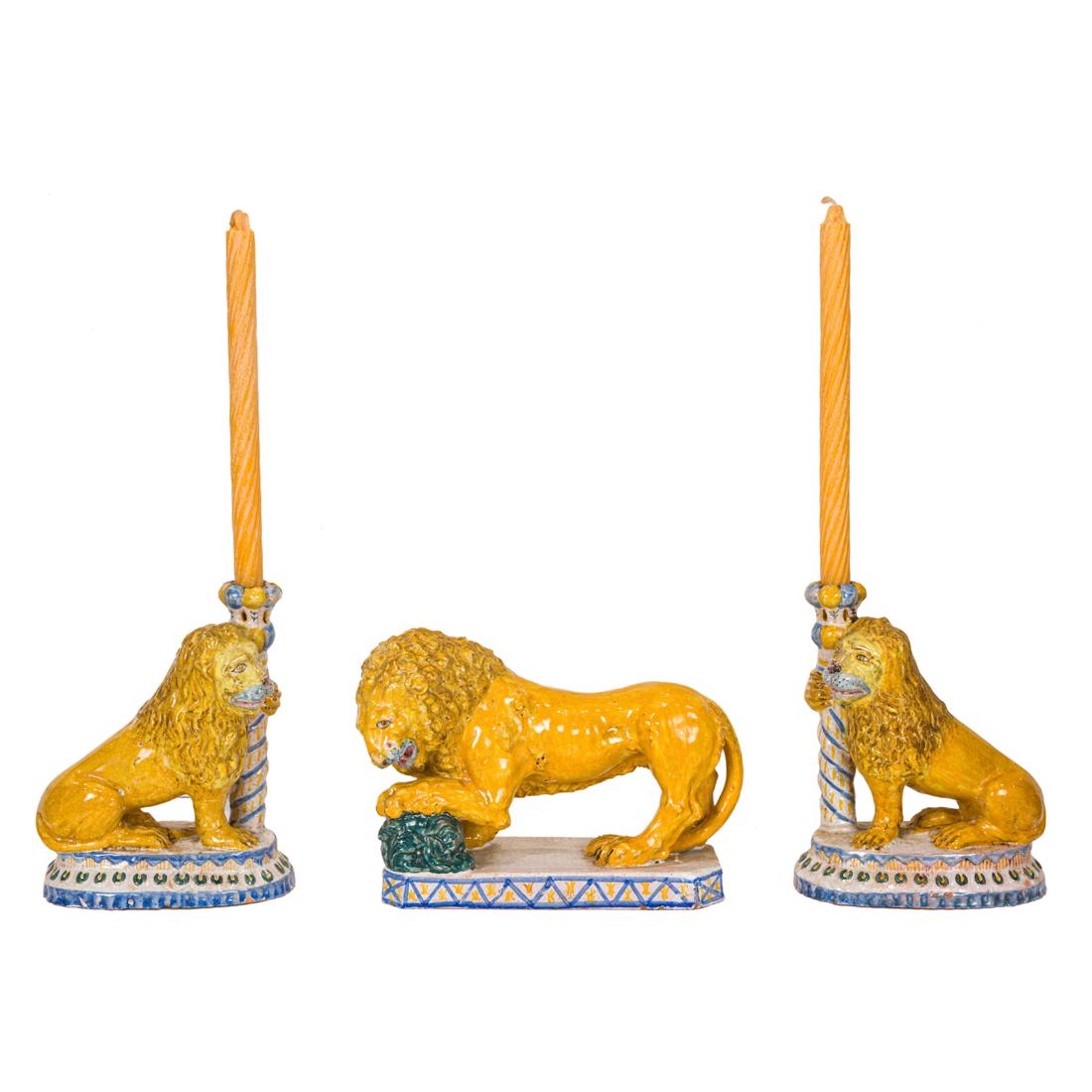 (Lot of 3) A French faience garniture (1 of 3)