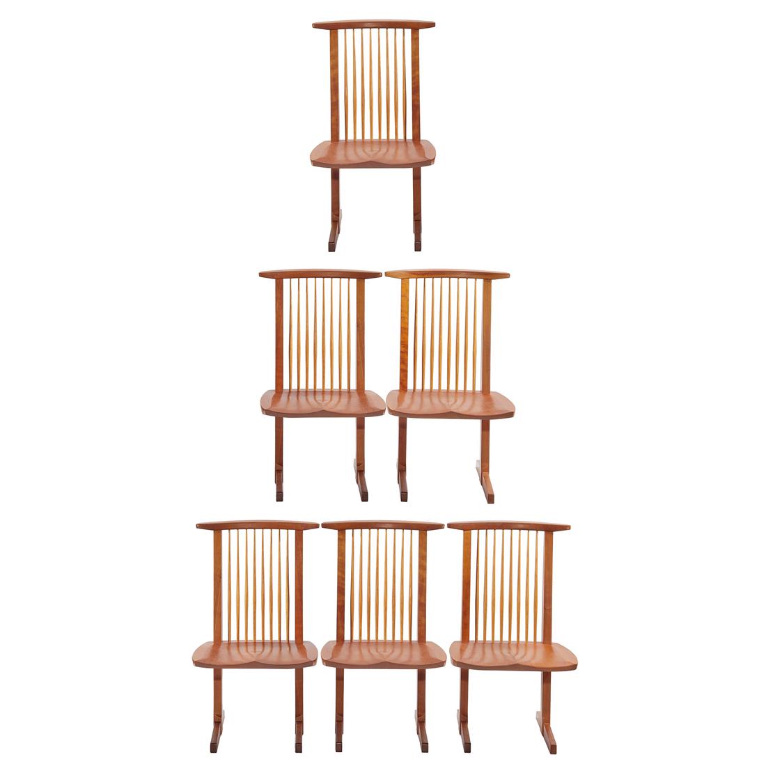 (Lot of 6) Studio furniture style Conoid chairs (1 of 8)