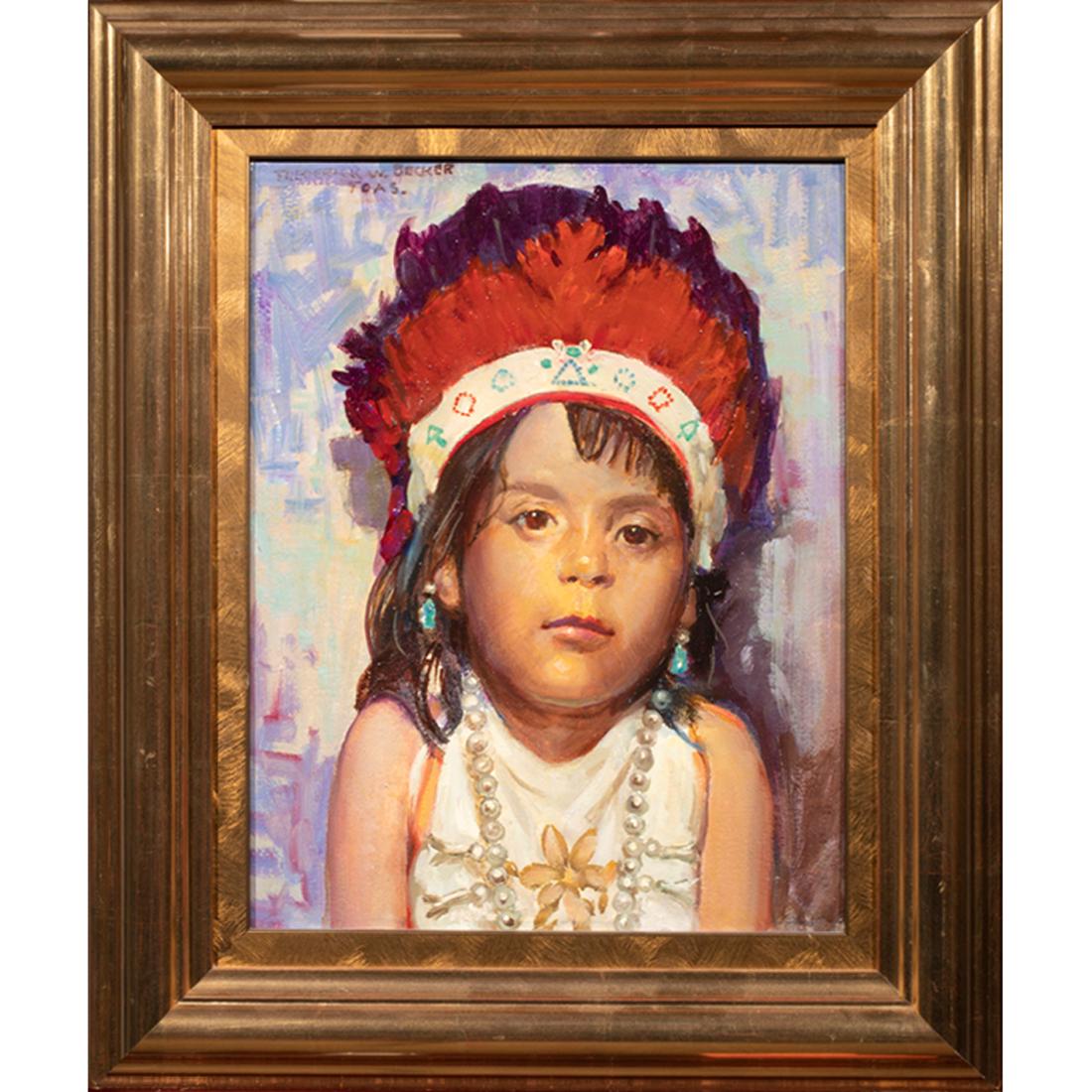 Painting, American School (20th century): American School (20th century), "Taos," oil on board, signed "Frederick W. Decker" and titled upper left, overall (with frame): 19.5"h x 16.25"w