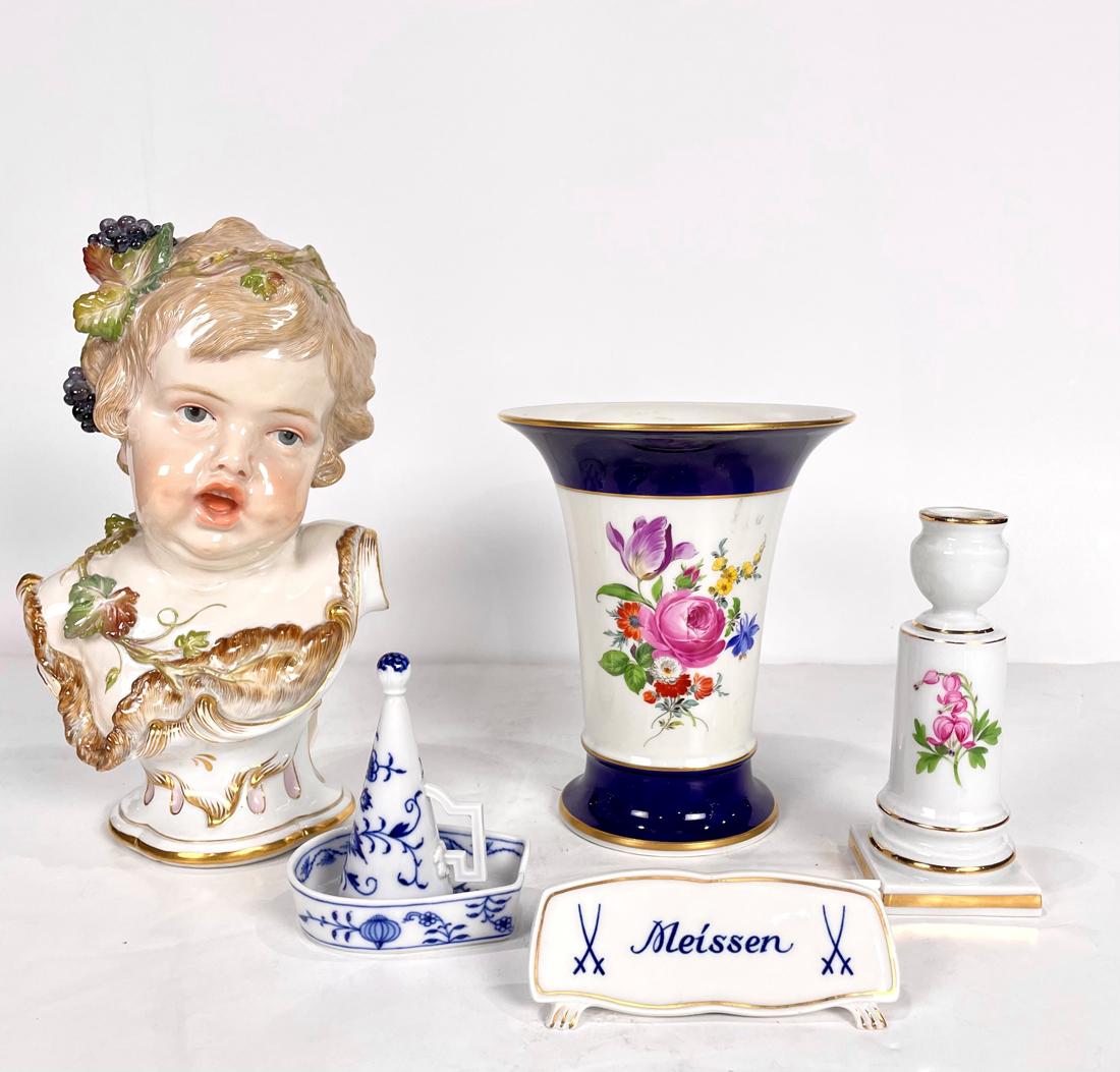(Lot of 6) Group of Meissen porcelain (1 of 4)