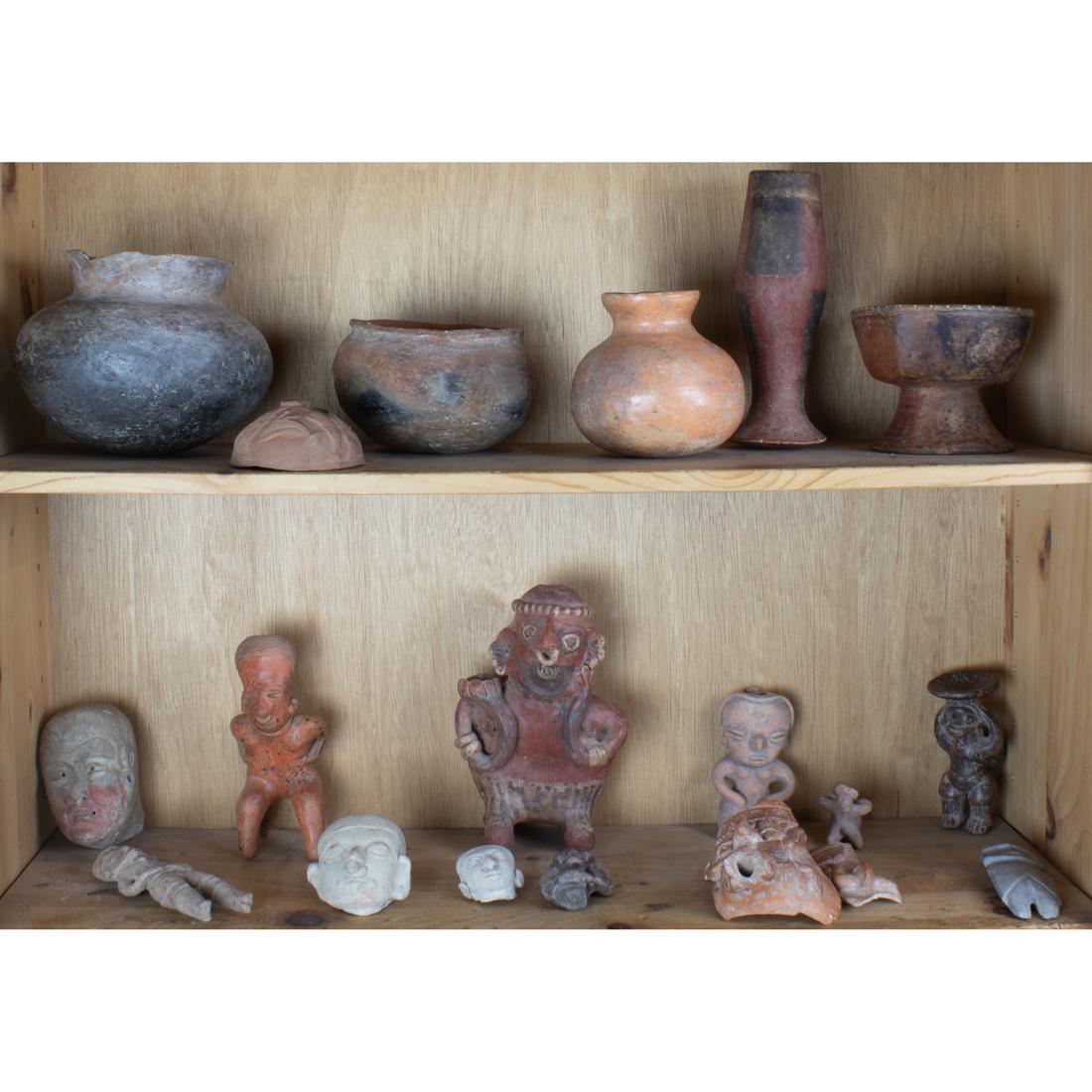 (Lot of 19) Collection of mainly Pre-Columbian and Pre-Columbian style figures and vessels (1 of 1)
