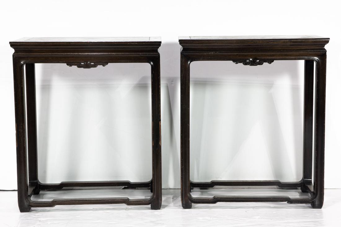Pair of Chinese wood side tables (1 of 1)