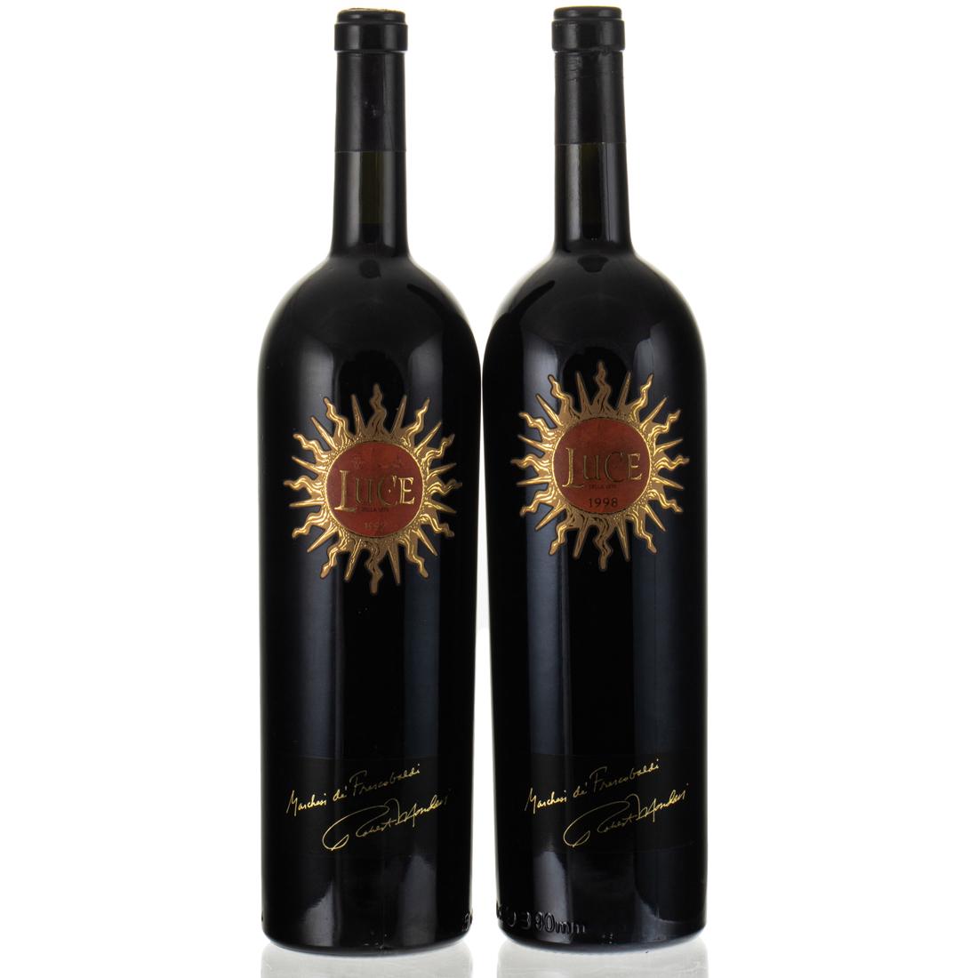 2 Bottles 1997 Luce della Vite Luce, Tuscany, Italy 1.5ltr: Shoup Collection Wine Spectator - The bouquet is moderately intense, displaying sweet cherry, plum and spice. There is concentration, but the fruit is diffuse, with assertive tannins.The "Super" 1997 
