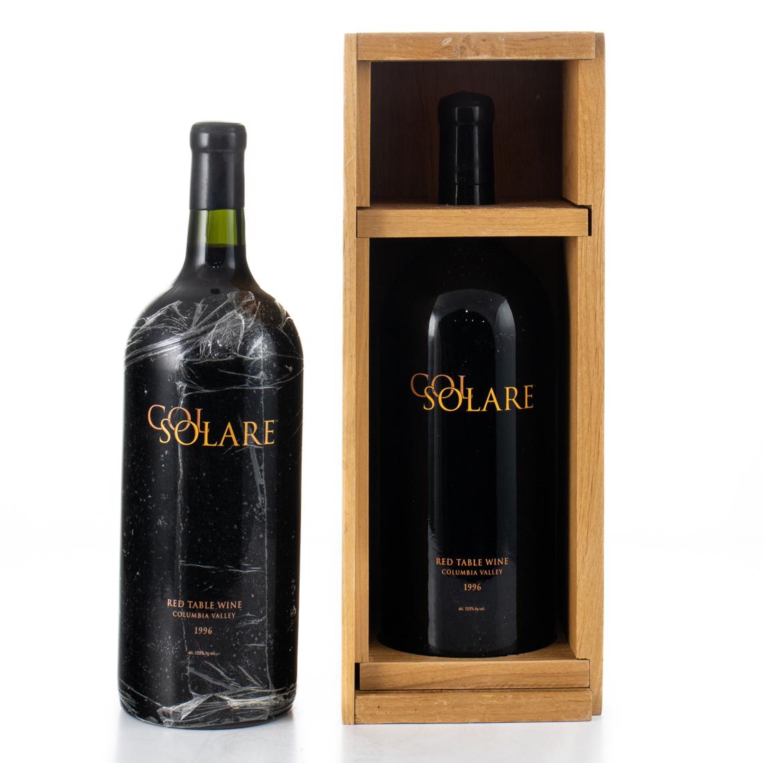 2 Bottles 1996 Col Solare, Red Blend, Columbia Valley, Washington 3ltr (1 bottle w/OWC): Shoup Collection Joint venture between Tuscany's Marchese Antinori and Washington State's Chateau Ste. Michelle.92 Wine Enthusiast - "This red blend from Washington displays remarkable density of flav