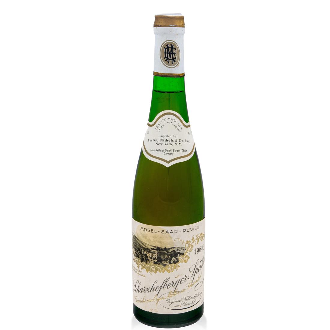 1964 Egon Mueller Scharzhofberger Spatlese Mosel-Saar-Ruwer Germany White 750: One of the top and most sought after producers in Germany!