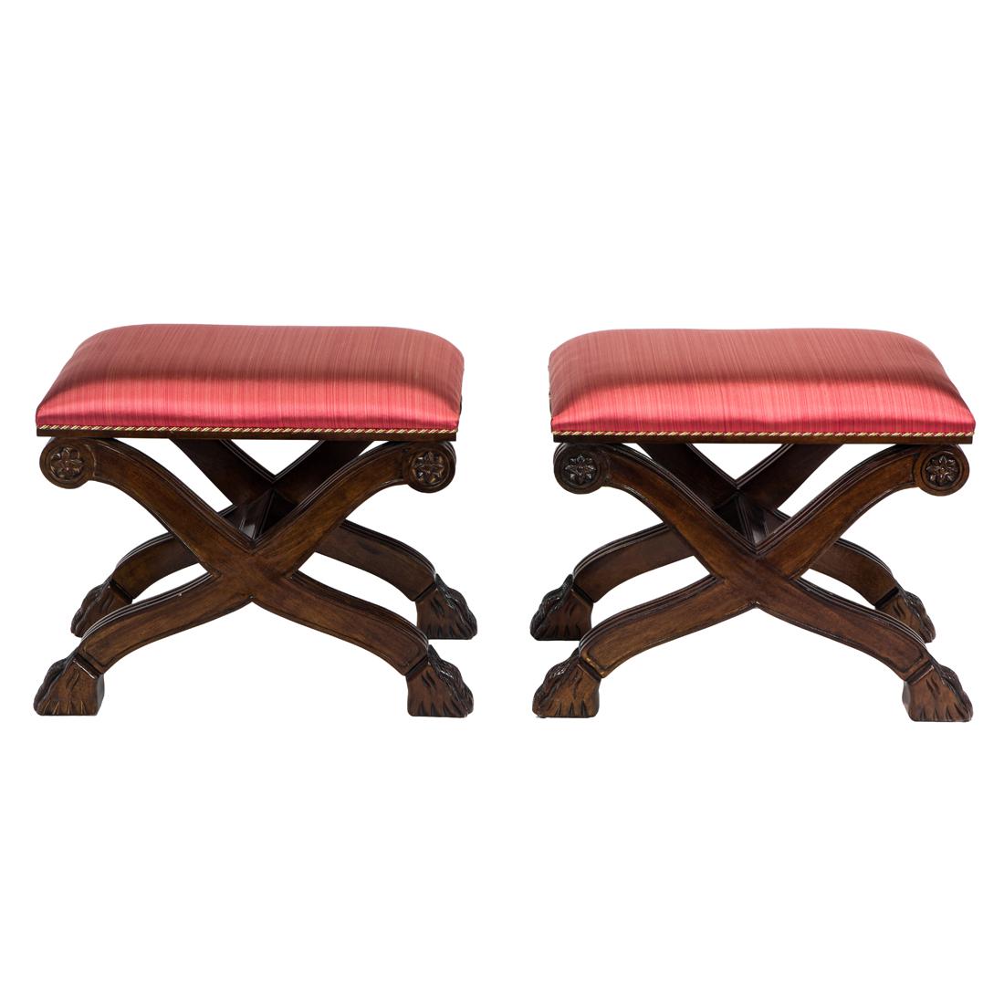 A pair of Century Furniture Classical style ottomans (1 of 3)