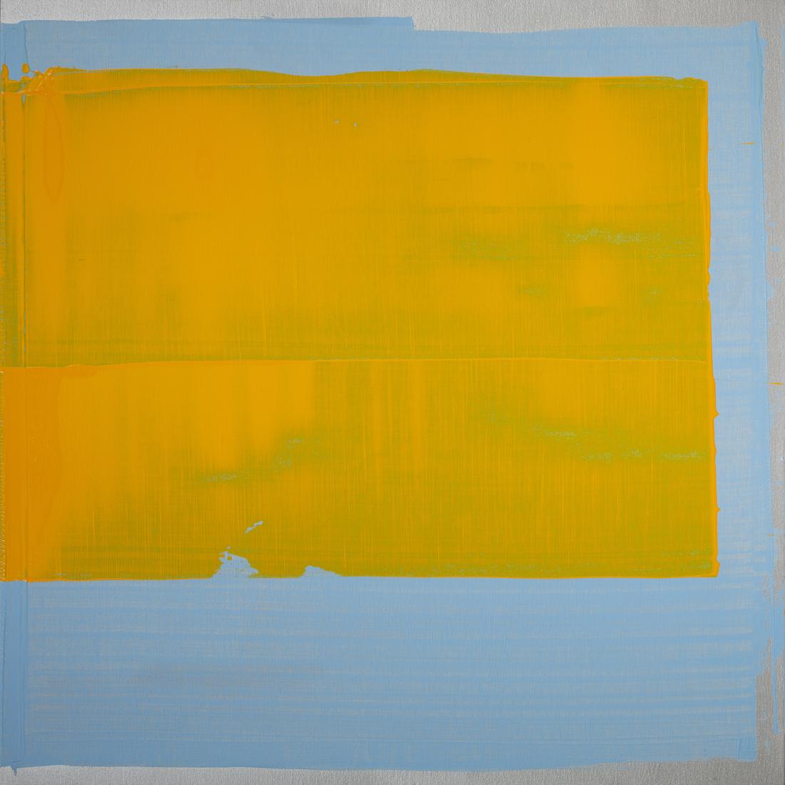 Painting, John Zinsser: John Zinsser (American, b. 1961), "A Worldly Life," 2002, alkyd enamel on canvas, signed, titled, and dated verso, canvas: 40" x 40". Provenance: Purchased from Von Lintel Gallery, New York, NY. A cop