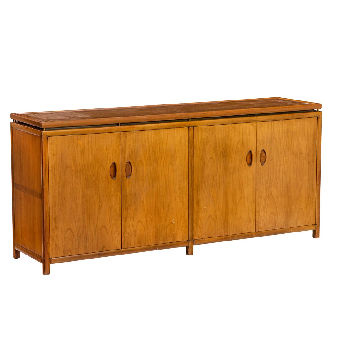 A Michael Taylor for Baker New World sideboard with four doors: A Michael Taylor for Baker New World sideboard with four doors, 34.25"h x 74.5"l x 18.5"d