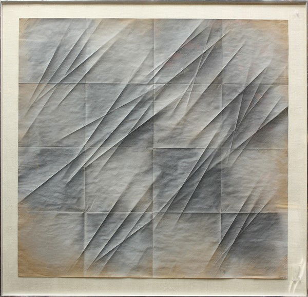 Pastel, Possibly Arosio Sormani, Contemporary: Framed pastel and graphite on paper, Neutral Pattern, 1976, possibly by Arosio Sormani (Italian, 20th century), pencil signed ''Arosio'' and dated lower right, bears Atlantic Richfield Art Collection