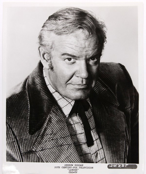 Autographed movie star photographs: (lot of 20) Associated autographed movie star photographs, including Doris Day, Colleen Dewhurst, Patty Duke, Robert Douglas, Bob Denver, etc. each photograph measures 10'' x 8''