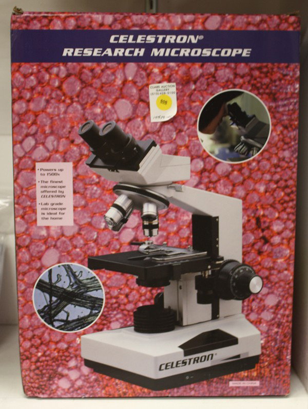Celestron laboratory microscope: Celestron laboratory microscope, number 4060, in original packaging, 110V