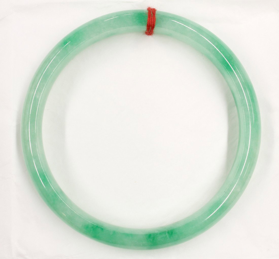 Full jade bangle bracelet: Full jade bangle bracelet. Inside measuring approximately 8 1/8'' diameter