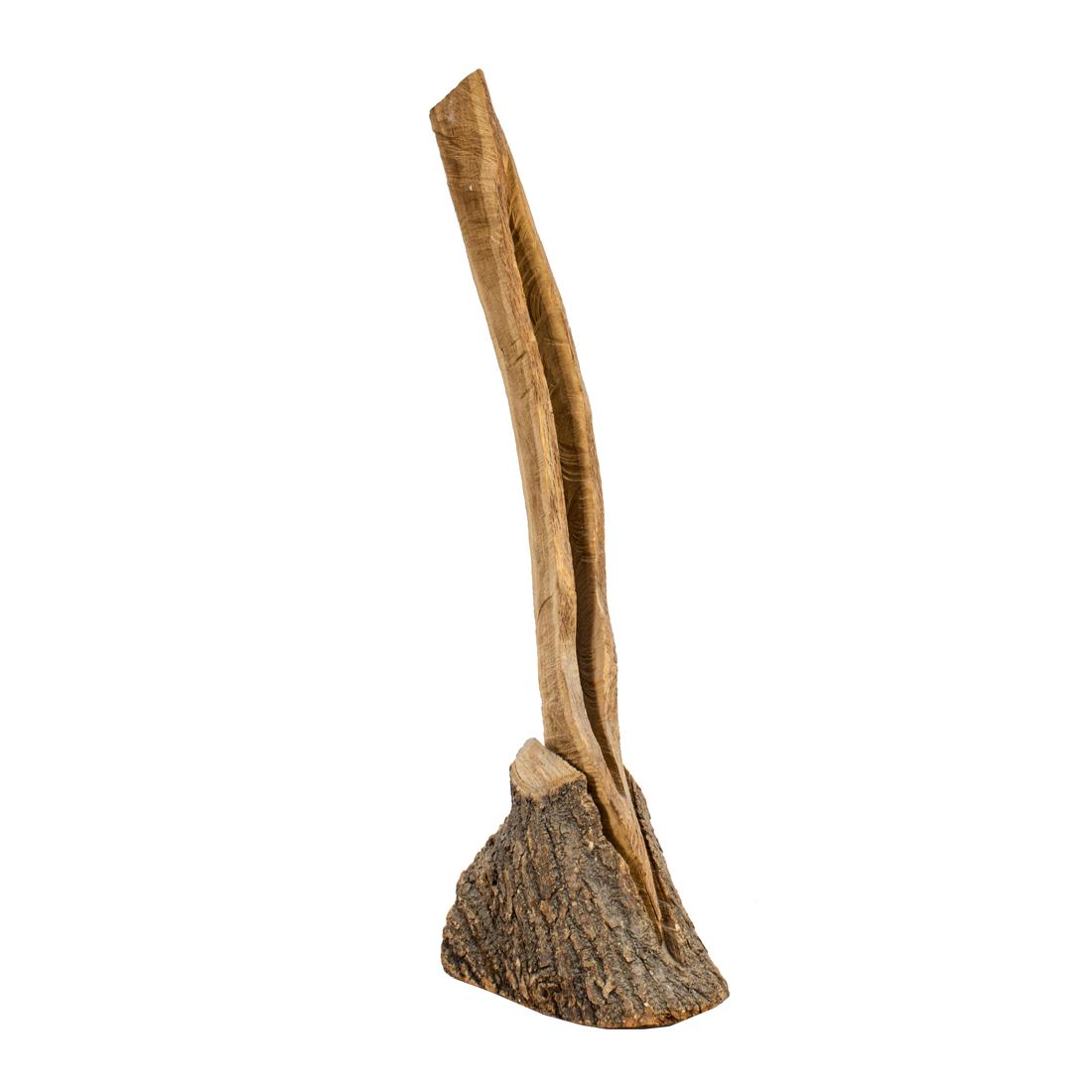 Wood Sculpture, David Nash: David Nash (British/American, b. 1945), Canoe Carving, 1991, carved wood sculpture, signed faintly on side, overall: 36.75"h x 16.5"w x 8"d