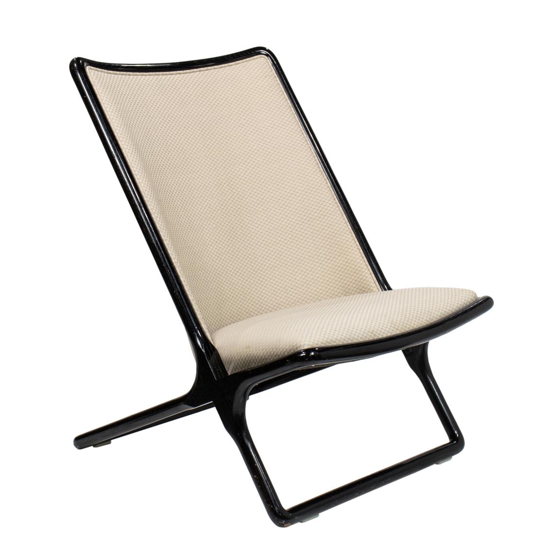 Ward Bennett, Scissor Chair: Ward Bennett, Scissor ChairBrickel Associates, stained ash, upholstery, 34"h