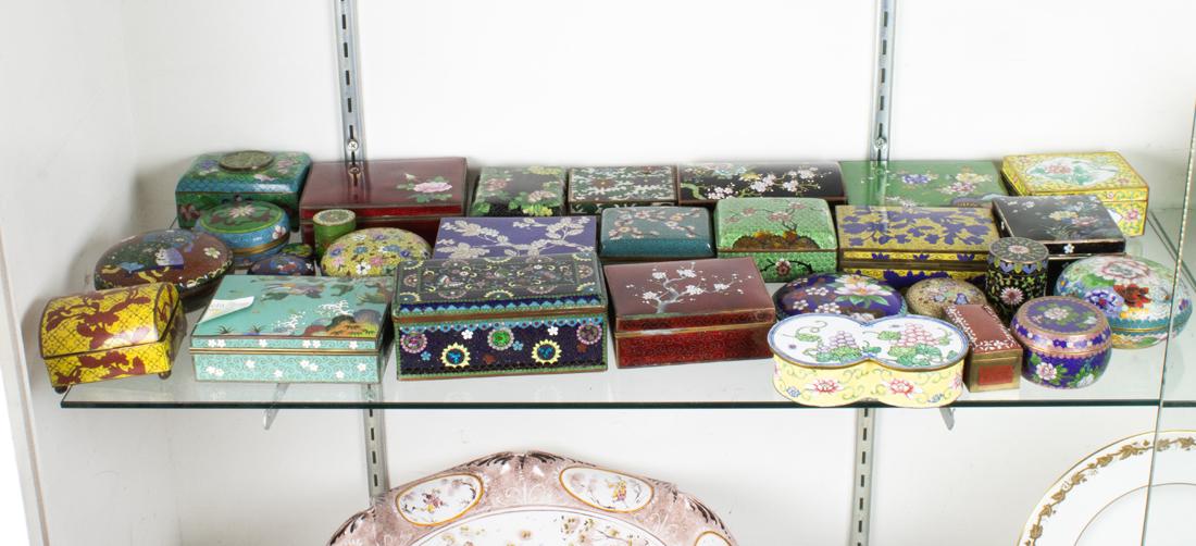 Group of Chinese and Japanese cloisonne enamel boxes (1 of 1)
