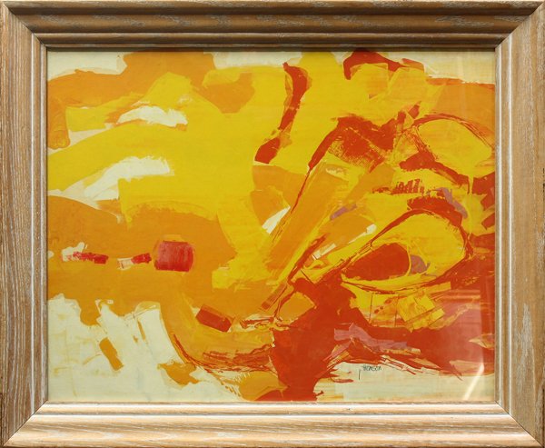 Screenprint, John Thomson, Abstract: Framed screenprint, ''Fast and Good,'' by John O. Thomson (Californian, 20th century), signed ''J. Thomson'' lower right, from the edition of 70, overall: 27.25''h x 33''w. Note: Mr. Thomson is repres