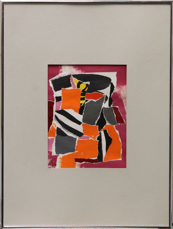 Collages, Irving Haynes, Contemporary: (lot of 2) Framed collages, Untitled (#1-1584) and Untitled (#1-1621), 1976, by Irving B. Haynes (American, 1927-2005), both signed and dated in pencil, sight: 15''h x 9.75''w/9''h x 7''w, overall: 24