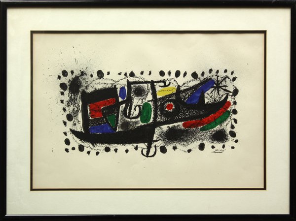 Lithograph, After Joan Miro, Ceramiques: Framed lithograph, Sculptures, after Joan Miro (Spanish, 1893-1983), bears signature ''Miro'' within the print, overall: 23''h x 31''w