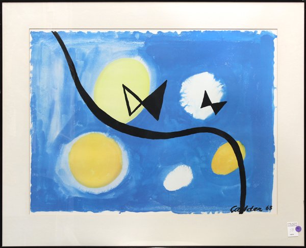 Print, After Alexander Calder: Framed print, Three Suns, after Alexander Calder (American, 1898-1976), bears signature within the print, overall: 31''h x 37.5''w. Provenance: Property from a regular contributor to Chrome Connection
