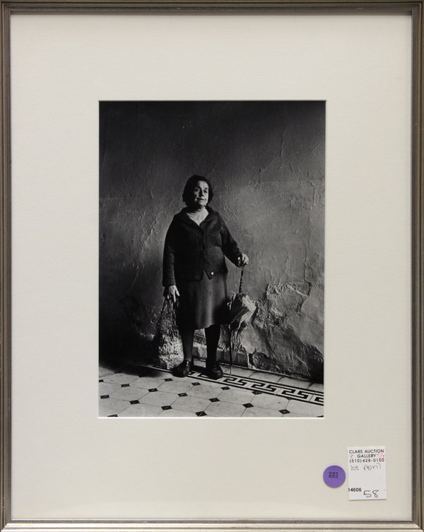 Photograph, Morrie Camhi: Framed photograph, ''Serina Matsas at Home, Ioannina'' 2004, by Morrie Camhi (Californian, Contemporary), 1980, bears artist's stamp verso, overall: 20''h x 16''w. Provenance: From the estate of Rebec