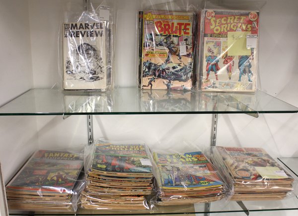 Collection of comic books: Collection of associated Marvel, DC, Cozmic, Red Circle, and Atlas comic books including Fantasy Masterpieces Giant Size Chillers, Dr. Strange, Master of Kung-Fu; Iron Man, Brute, Secret Orgins, etc.