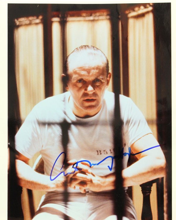 Autographs, film stills and publicity: (Lot of 80+) Unframed Hollywood film stills and publicity photographs, some autographed, featuring Anthony Hopkins and Kevin McCarthy, Eli Wallach; a film still from ''The Line Up''; a publicity photo