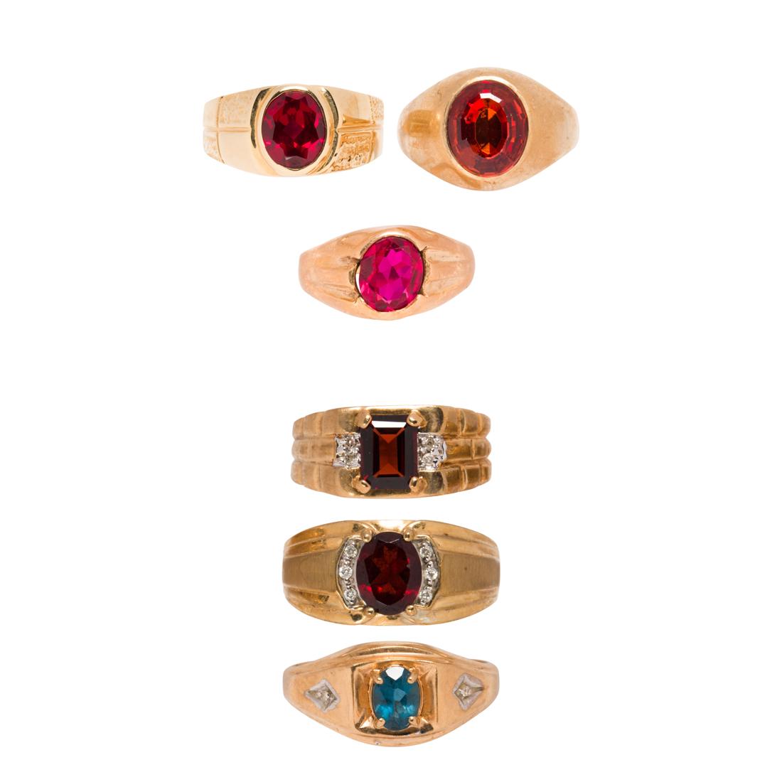 A group of gemstone gold rings (1 of 5)