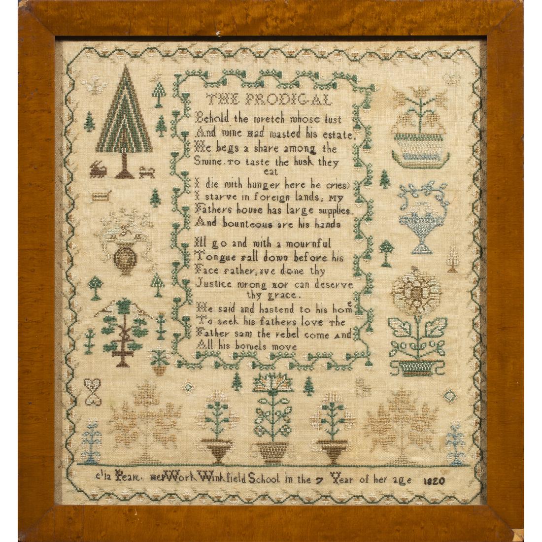 A Framed Needlework Sampler (1 of 3)